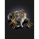 Blackened Silver Cat Brooch, image , picture 2