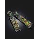 Luminous Blackened Silver Enamel Earrings The Gothic, image , picture 6