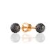 Stylish Black Diamond Stud Earrings, image 