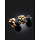 Stylish Black Diamond Stud Earrings, image , picture 2