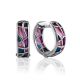 Colorful Silver Enamel Hoop Earrings The Gothic, image 