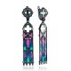 Vintage Style Enamel Garnet Earrings The Gothic, image 