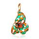Luminous Enamel Pendant With Cognac Amber The Verona, image , picture 4