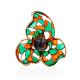 Dazzling Enamel Ring With Cognac Amber The Verona, Ring Size: 9 / 19, image , picture 4