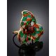 Dazzling Enamel Ring With Cognac Amber The Verona, Ring Size: 6.5 / 17, image , picture 2