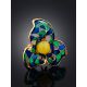 Wonderful Gold-Plated Ring With Honey Amber And Enamel The Verona, Ring Size: 9.5 / 19.5, image , picture 3