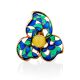 Wonderful Gold-Plated Ring With Honey Amber And Enamel The Verona, Ring Size: 9.5 / 19.5, image , picture 4