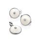 White Enamel Round Pendant With Diamond The Heritage, image , picture 4