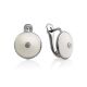 White Enamel Round Earrings With Diamonds The Heritage, image 