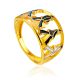 Designer Gilded Ring With Enamel "The Beatles", Ring Size: 9 / 19, image 
