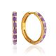 Gilded Hoop Earrings With Enamel, image 