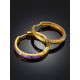 Gilded Hoop Earrings With Enamel, image , picture 2