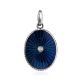 Blue Enamel Oval Pendant With Diamond The Heritage, image 