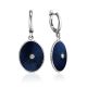 Blue Enamel Silver Dangles With Diamonds The Heritage, image 