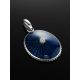 Blue Enamel Oval Pendant With Diamond The Heritage, image , picture 2