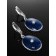 Blue Enamel Silver Dangles With Diamonds The Heritage, image , picture 2