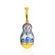 Whimsical Enamel Matryoshka Pendant With Natural Amber The Romanov, image 