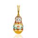 Designer Amber Enamel Matryoshka Pendant The Romanov, image 