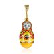 Red Enamel Matryoshka Pendant With Amber The Romanov, image 