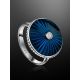 Blue Enamel Silver Ring With Diamond The Heritage, Ring Size: 5.5 / 16, image , picture 2