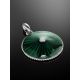 Round Silver Pendant With Green Enamel And Diamond The  Heritage, image , picture 2