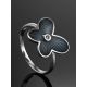 Silver Diamond Ring With Enamel Butterfly The Heritage, Ring Size: 6 / 16.5, image , picture 2
