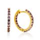 Classy Amethyst Encrusted Hoop Earrings, image 