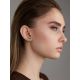 Floral Motif Stud Earrings With Enamel, image , picture 3