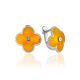 Clover Motif Enamel Earrings With Diamonds The Heritage, image 