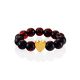 Amber Beaded Ring With Gilded Heart The Palazzo, Ring Size: Adjustable, image , picture 4