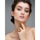 Colorful Enamel Ring With Honey Amber In Gold-Plated Silver The Verona, Ring Size: 11.5 / 21, image , picture 4