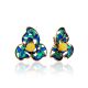 Bold Enamel Earrings With Honey Amber The Verona, image 
