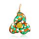 Refined Gold-Plated Pendant With Honey Amber And Enamel The Verona, image 