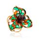 Dazzling Enamel Ring With Cognac Amber The Verona, Ring Size: 9 / 19, image 