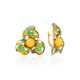Amazing Enamel Earrings With Honey Amber The Verona, image 