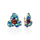 Gold-Plated Earrings With Amber And Enamel The Verona, image 