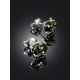 Cute Teddy Bear Motif Stud Earrings With Luminous Green Amber, image , picture 2