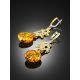 Designer Bicolor Amber Earrings, image , picture 2