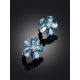 Floral Design Topaz Earrings With Crystals, image , picture 2