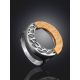 Bold Geometric Silver Wooden Ring, Ring Size: 8 / 18, image , picture 2