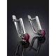 Refined Purple Corundum Earrings With Crystals, image , picture 5