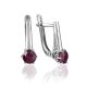 Refined Purple Corundum Earrings With Crystals, image 