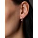 Golden Latch Back Earrings With Diamonds, image , picture 5