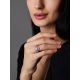 Golden Cocktail Ring With Profusion Of Crystals, Ring Size: 9.5 / 19.5, image , picture 4
