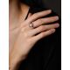 Golden Ring With Aquamarine Centerpiece And Diamonds, Ring Size: 8.5 / 18.5, image , picture 4