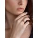 Golden Ring With Solitaire White Crystal, Ring Size: 5 / 15.5, image , picture 4