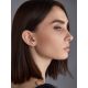 Classic Golden Stud Earrings With white Crystals, image , picture 4