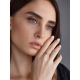 Solitaire Crystal Golden Ring, Ring Size: 6 / 16.5, image , picture 4