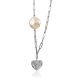 Chic Chain Necklace With Pearl And Heart Pendant The Oceania, image 