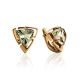 Bold Golden Earrings With Citrine, image 